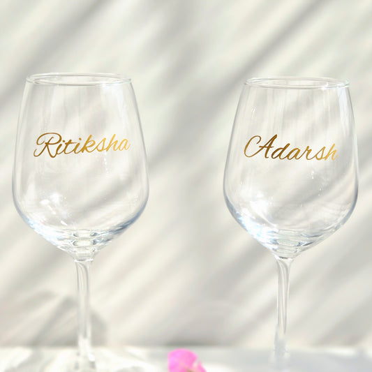 Personalized Wine Glass Set