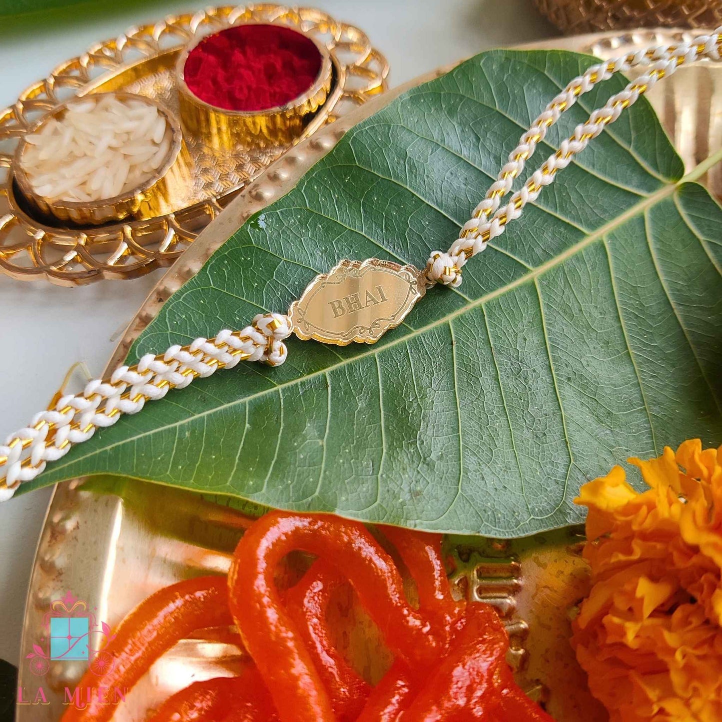 Handcrafted Bhai Rakhi Bracelet - Red or White thread