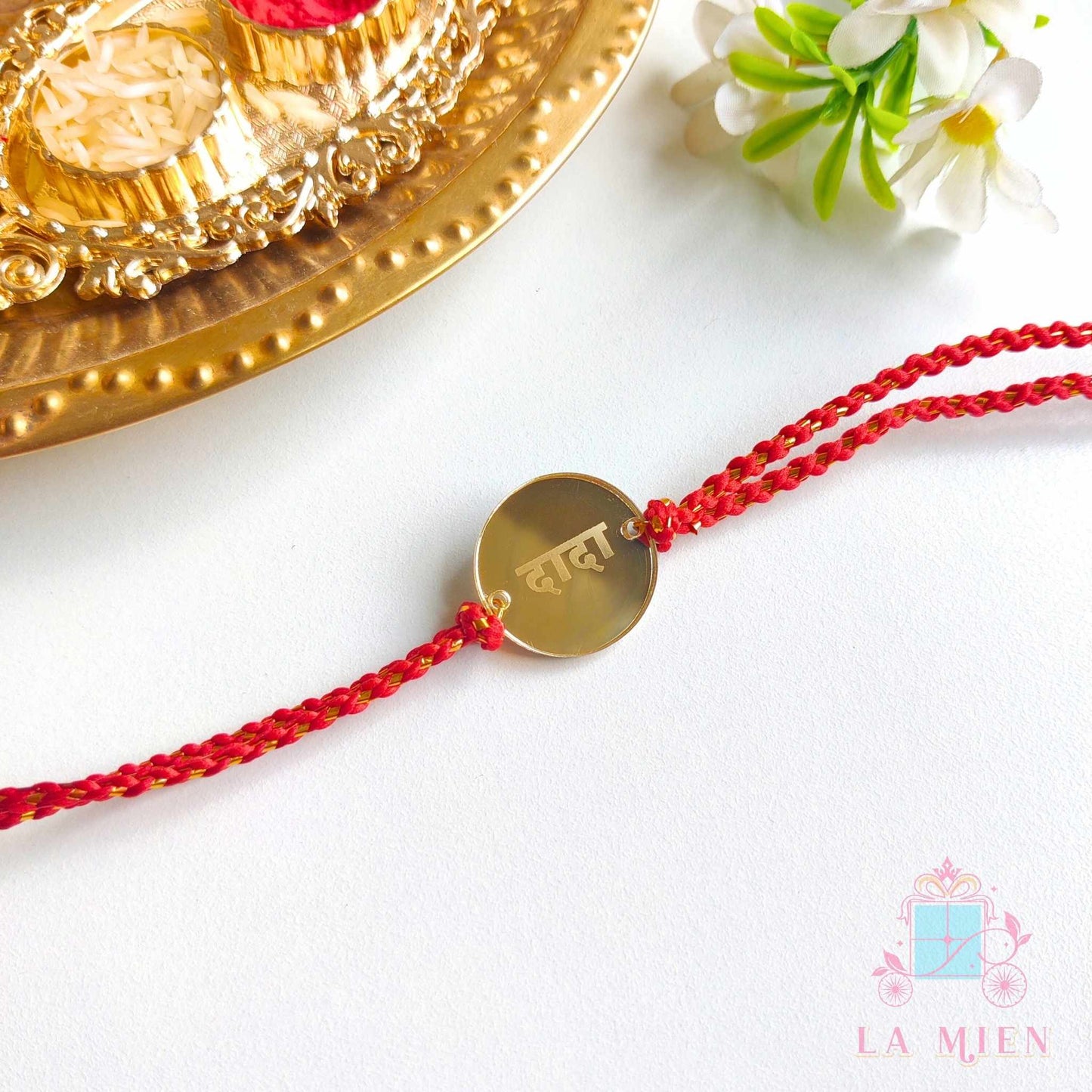 दादा Rakhi with Golden Acrylic Charm