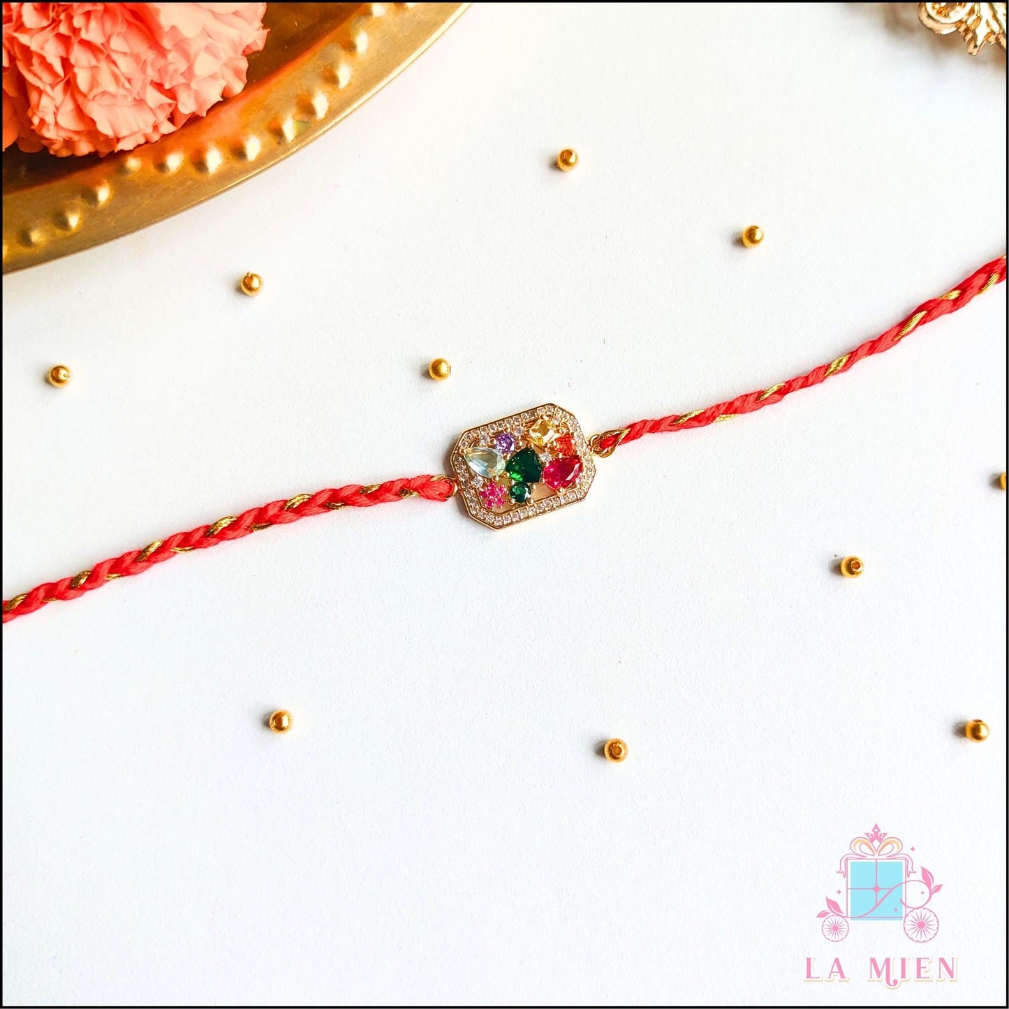 Navagraha Rakhi with 9 Gemstones – Spiritual Navratna Rakhi