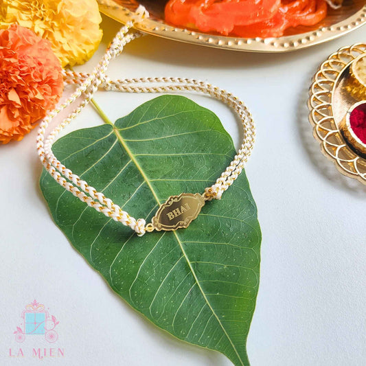 Handcrafted Bhai Rakhi Bracelet - Red or White thread