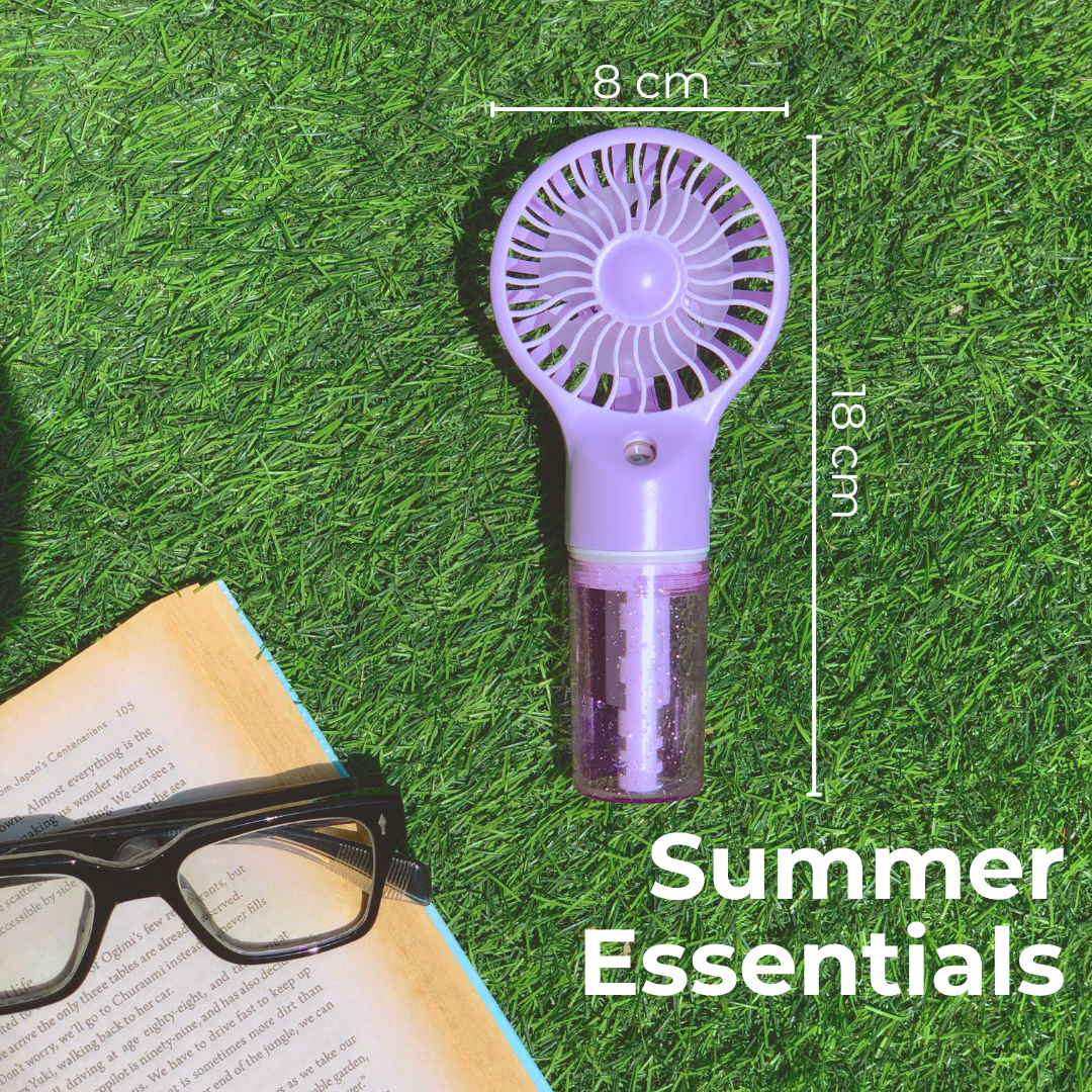 Rechargeable Handheld Mist Fan – Portable Mini USB Fan for Summer