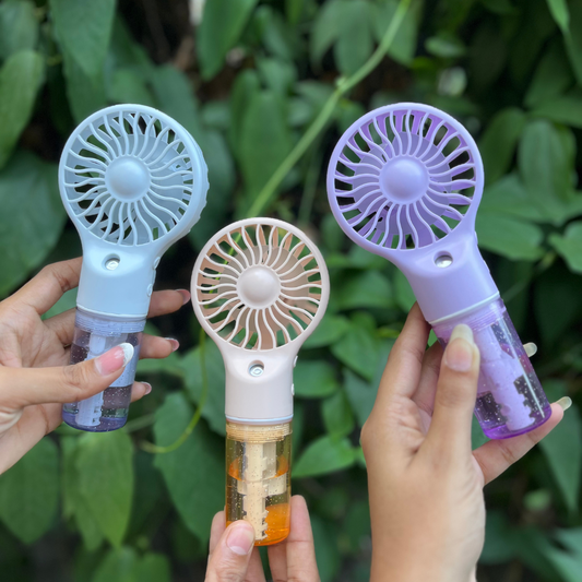 Rechargeable Handheld Mist Fan – Portable Mini USB Fan for Summer