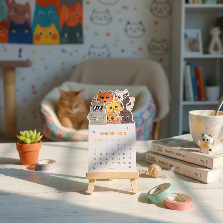 kawaii cat desk aesthetic, pinterest desk decor, cute workspace ideas, aesthetic stationery, cat lover desk decor