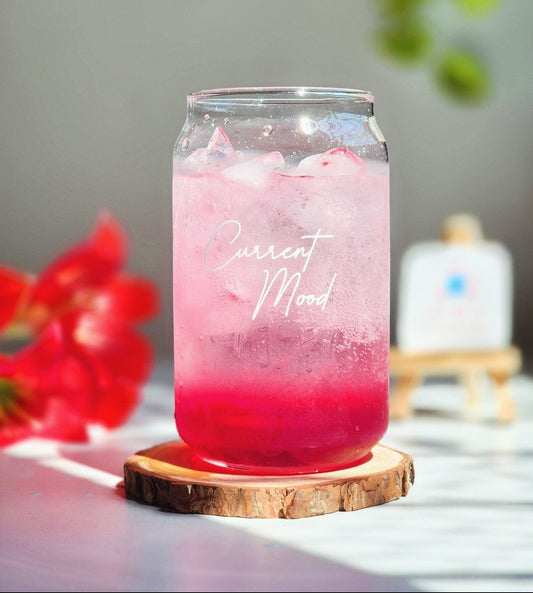 Current Mood - Can Glass Tumbler with Lid & Straw