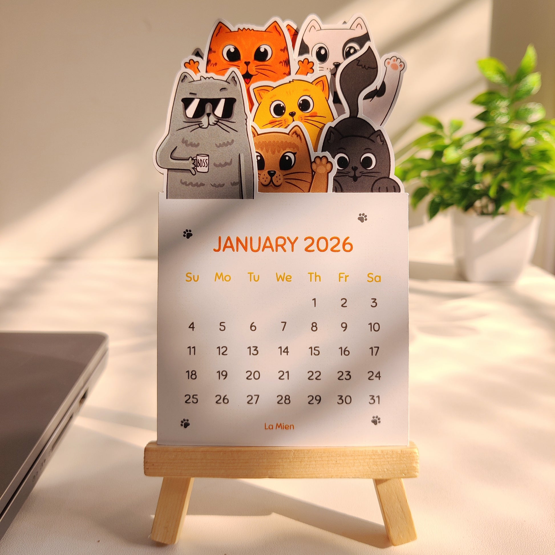 cute office desk decor, desk calendar for office, minimalist cute stationery, clutter free desk decor