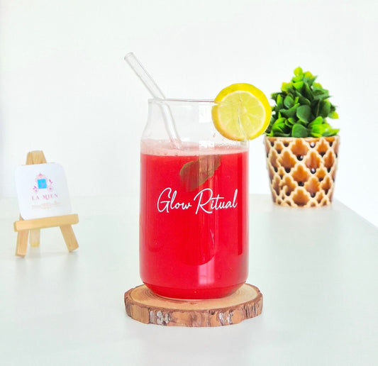 Glow Ritual - Can Glass Tumbler with Lid & Straw