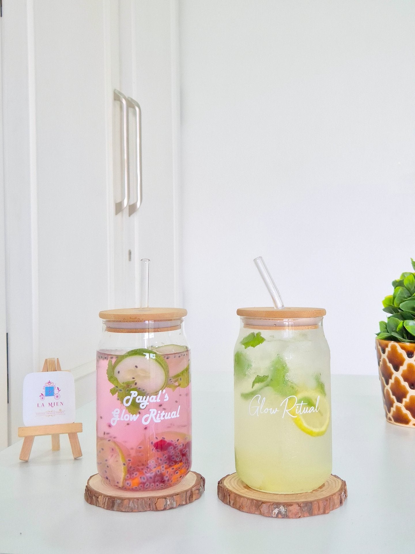 Glow Ritual - Can Glass Tumbler with Lid & Straw