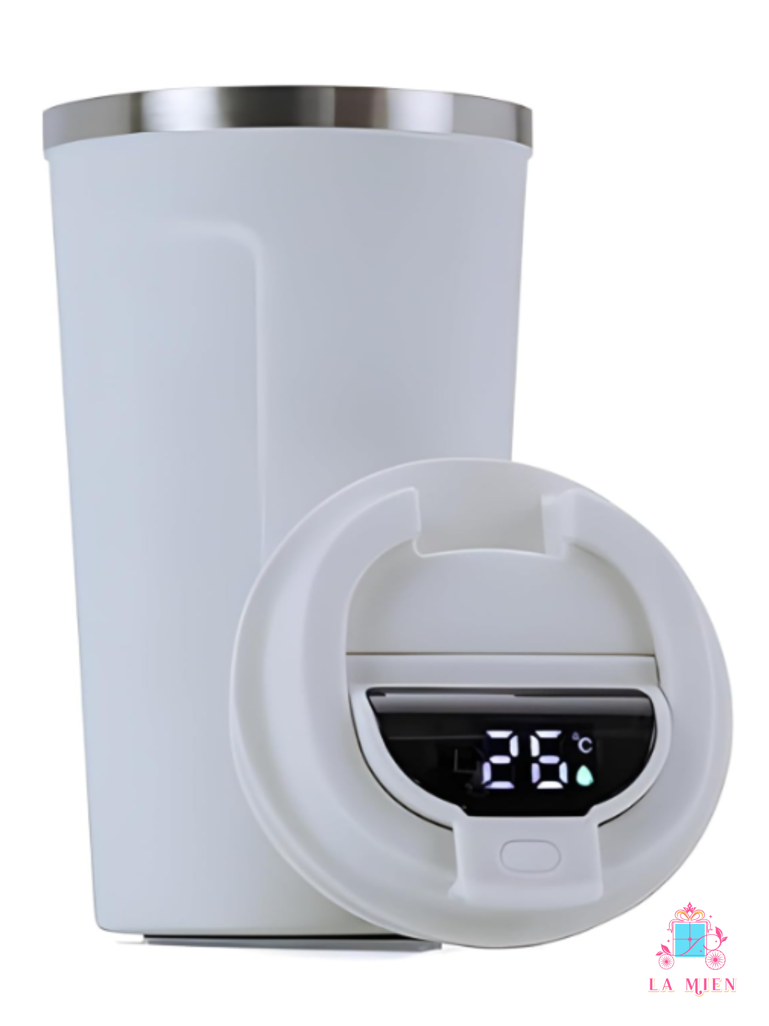 Portable hot and cold travel tumbler ideal for office, gym, commuting, and travel temperature display personalized
