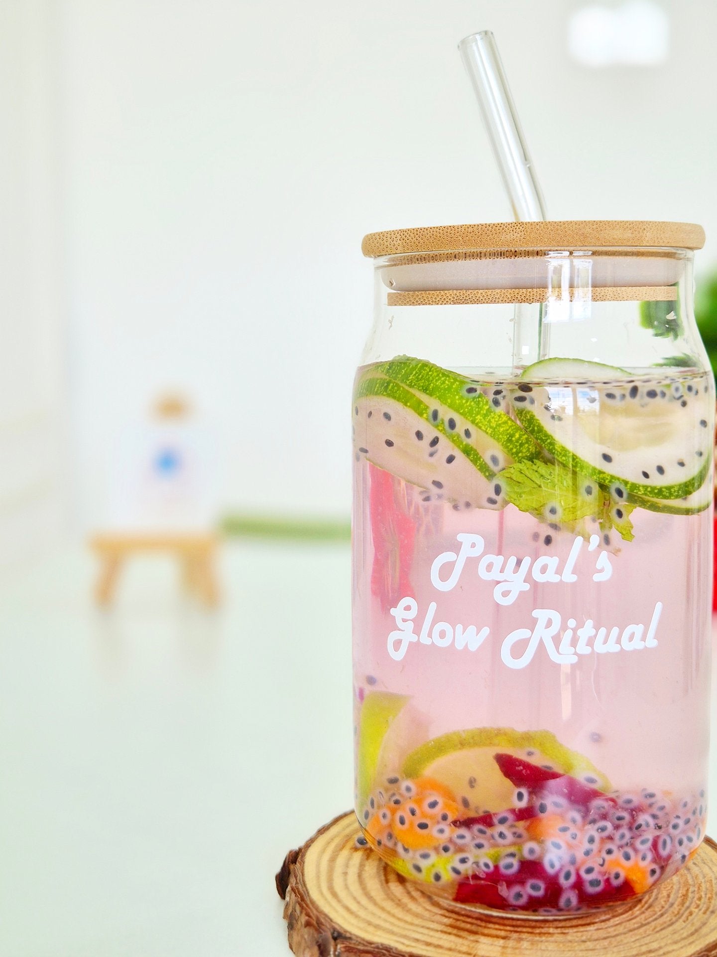 Personalized Glow Ritual - Can Glass Tumbler Lid & Straw
