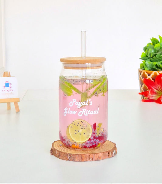 Personalized Glow Ritual - Can Glass Tumbler Lid & Straw