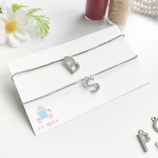 persinalized silver rakhi bracelet with adjustable chain