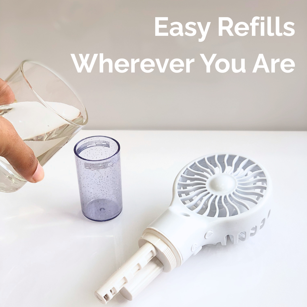 Rechargeable Handheld Mist Fan – Portable Mini USB Fan for Summer